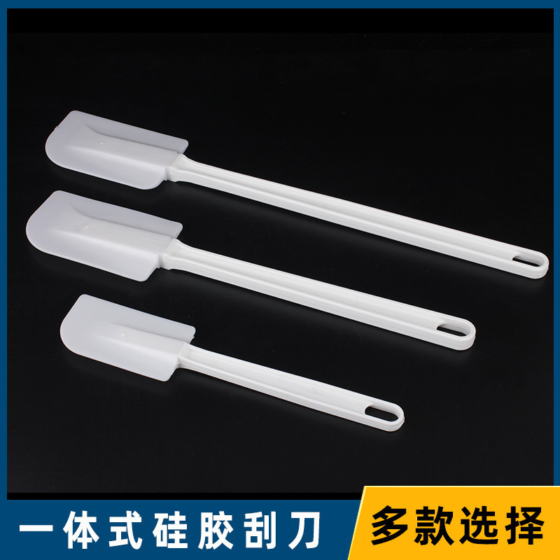 Baking tools large long handle stirring cream scraper rubber White integrated spatula moon cake silicone shovel household