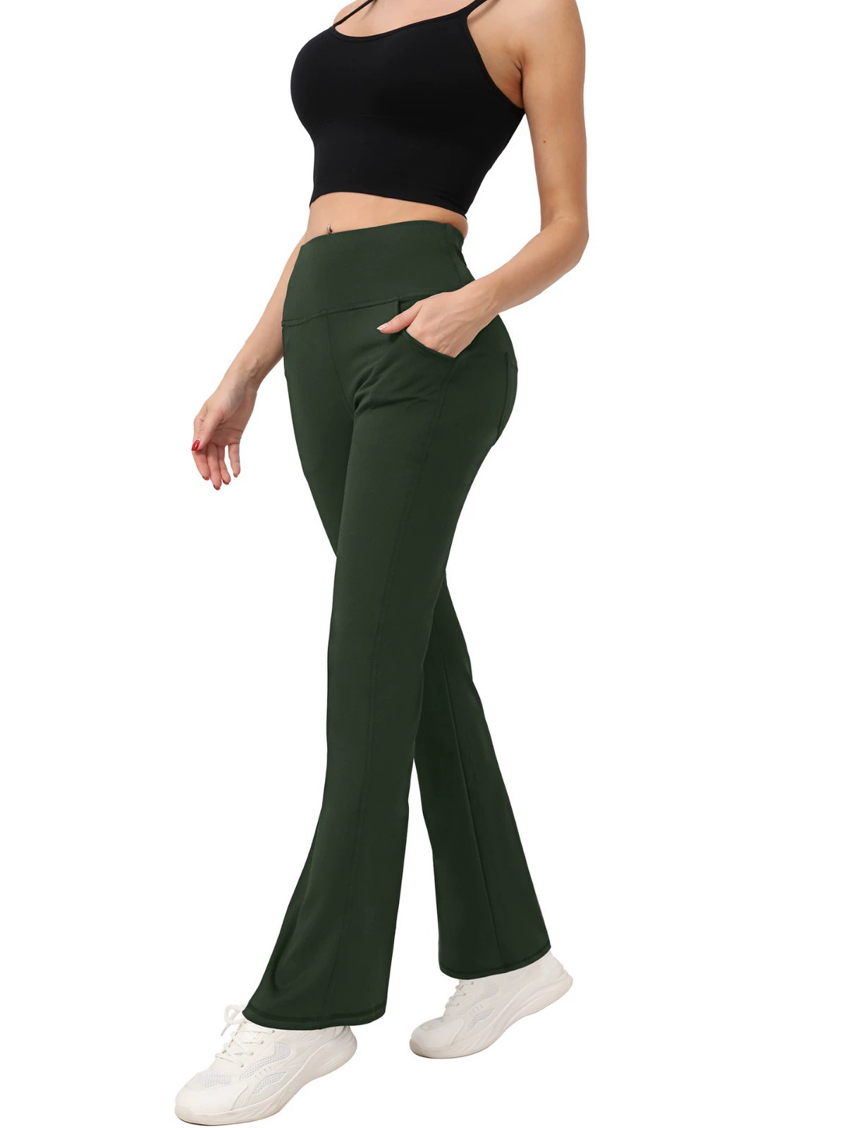 (Кросс-бордерная торговля), л leggings, спортивное туристическое нижнее белье для коррекции формы бедер, расклешенные брюки для спортивного зала, европейский стиль, новая коллекция, высокая талия