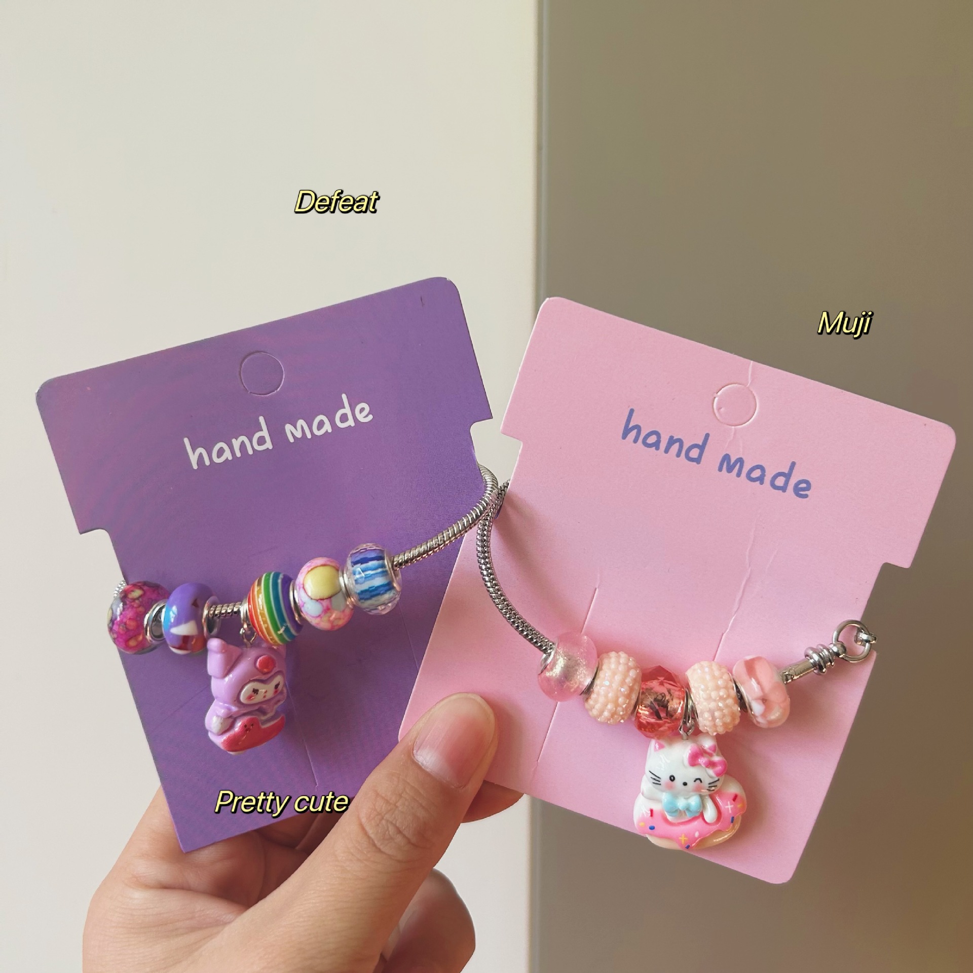 Caricatura infantil Kuro jade pulsera arroz pulsera niña niña amor hermoso vestido colgante pulsera