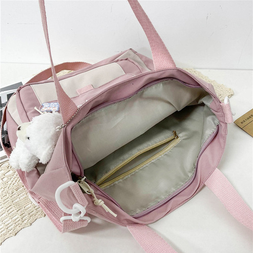 Large Capacity Handbag School Bag for Primary and High School Students, Unisex Shoulder Bag, Japanese Cute Girl Crossbody Bag
