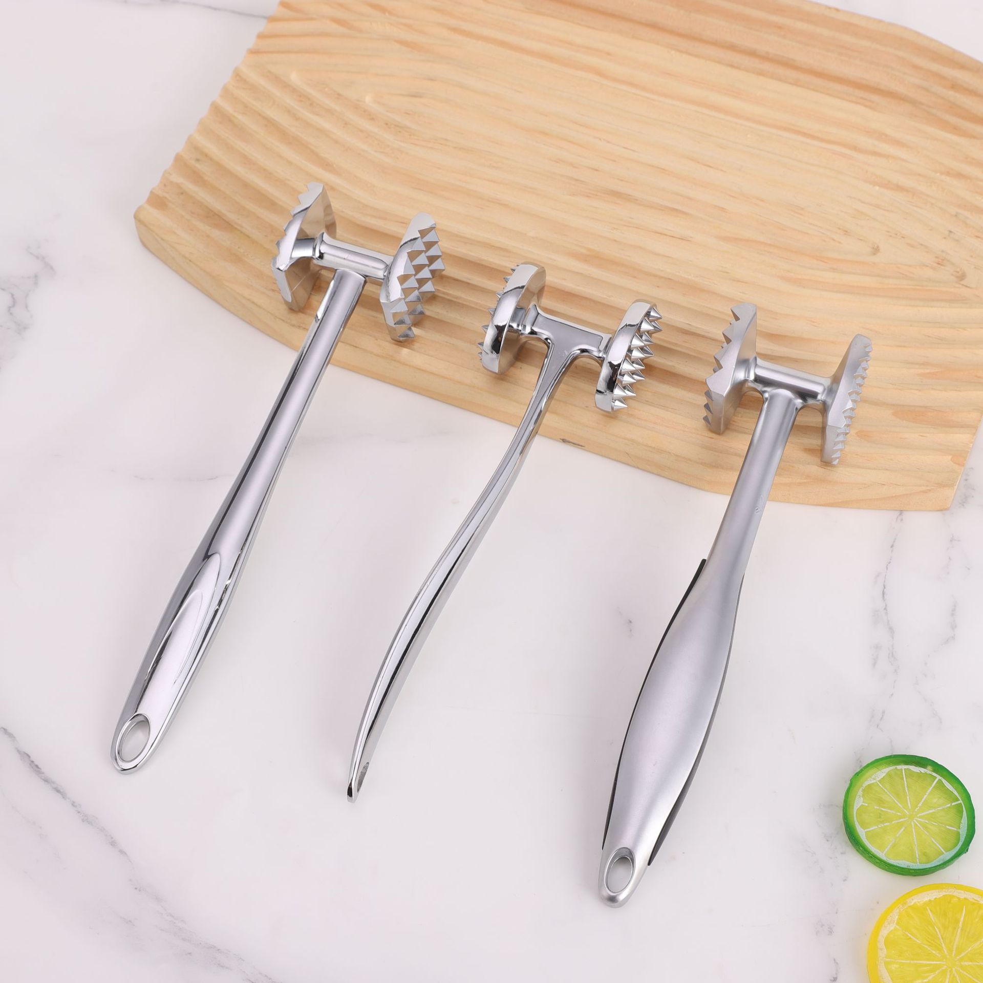 Double-Sided Meat Tenderizer Zinc Alloy Beef Hammer Tendon Breaker Portable Pork Chop Meat Hammer Special Tool Meat Tenderizer