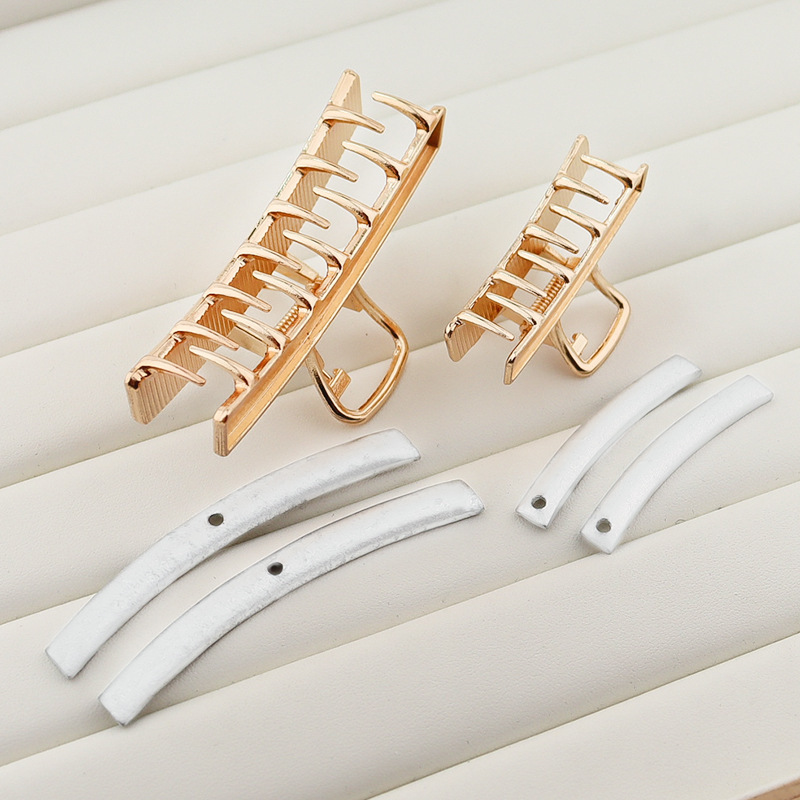 手作りの宋錦両面カバー付きヘアピン生地象嵌ベースグリッパー大小 2 つの DIY ジュエリーメタルアクセサリー|undefined