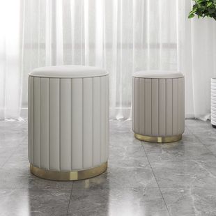 Makeup Stool Light Luxury Round Stool Chair Bedroom Internet Celebrity Storage Bench Sofa Stool Dressing Table Stool Makeup Chair Small