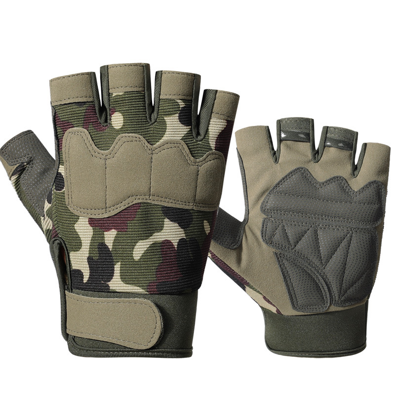 Tactical Half-finger Gloves Men Women, Non-slip, Wear-resistant, Breathable, For Outdoor Cycling Protection, Fitness_desvips.com
