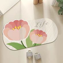 小清新花朵異形硅藻泥地墊玄關入戶門墊浴室地墊衛生間吸水防滑墊