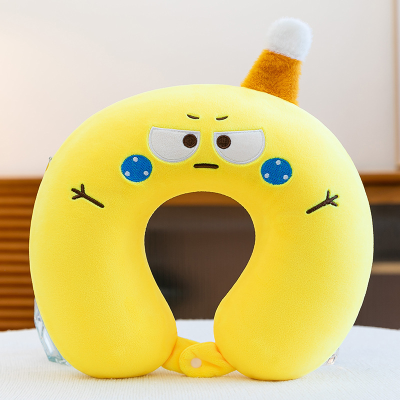 Nueva memoria de dibujos animados Almohada cuello de algodón Almohada en forma de U Almohada de viaje Siesta artefacto Oficina Dormir almohada almohada cuello protector