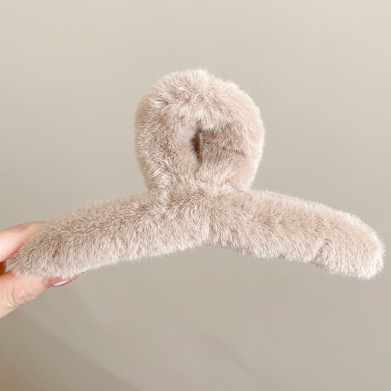 Estilo francés gran felpa clip de pelo de acrílico clip de tiburón Otoño e Invierno horquilla de alto grado versátil agarre del pelo updo tocado de pelo