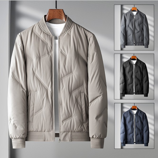 Solid quality high winter thickened warm baseball collar down jacket men's clothing_voghion.com
