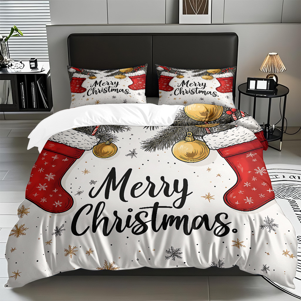 Impresión digital 3D Kit de colcha de navidad muñeco de nieve alce piel fábrica de textiles caseros directa TEMU / JIT