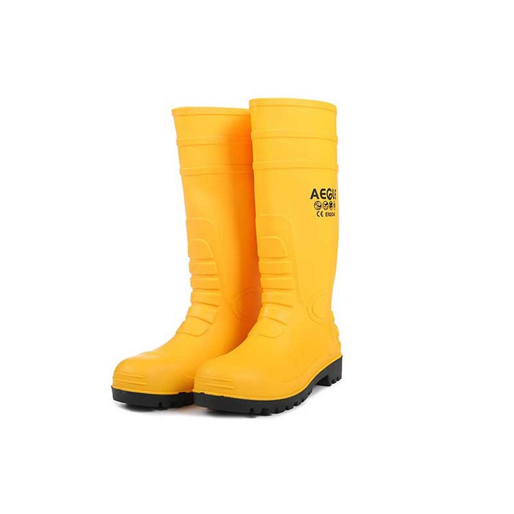 羿科AEGLE KV20Y PVC高筒钢头防刺穿防水防滑耐磨安全雨靴 黄色