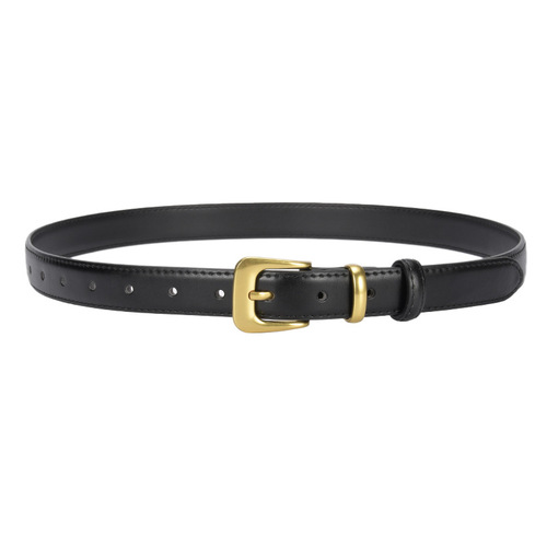 Belt for women, genuine leather, fashionable, simple, versatile, decorative, black trousers, thin belt, women's suit, Korean style jeans belt