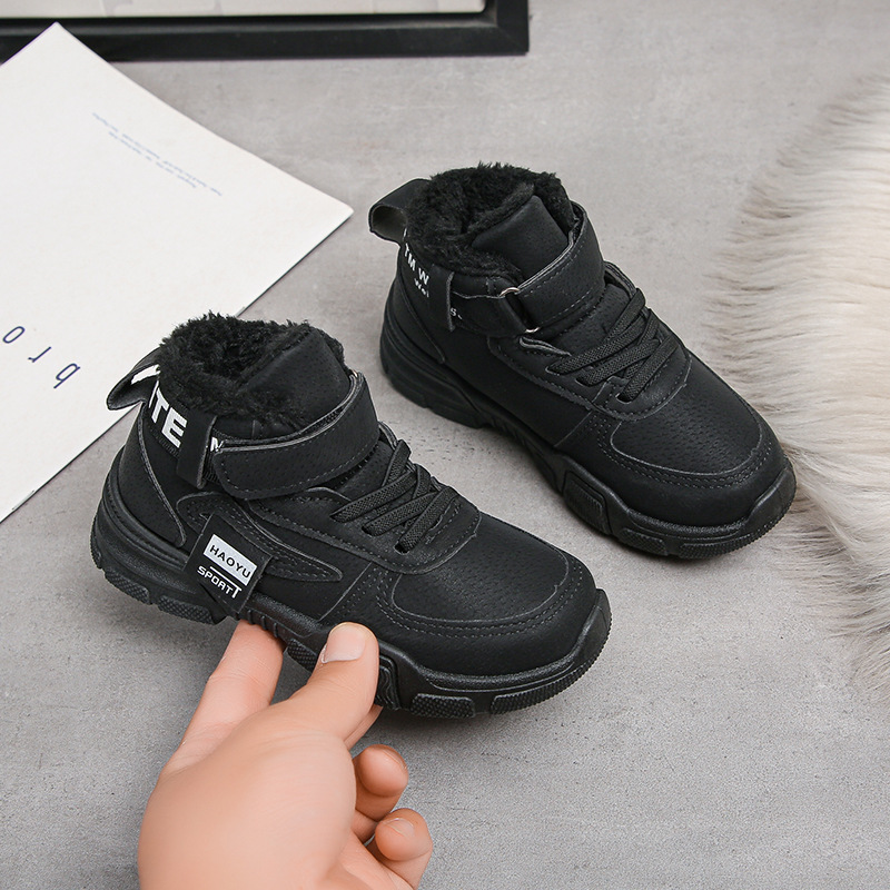 Zapatos para niños otoño y invierno 2024 niños con calentamiento de lana gruesa botas de nieve zapatos deportivos de algodón para niños y niñas