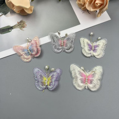 新しい手作り蝶刺繍布ステッカーファッション衣類アクセサリー現代手作り動物布ステッカー卸売