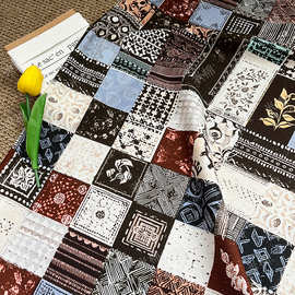 复古拼贴画全棉二十支数码印花面料童装衬衣新中式服装手工面料