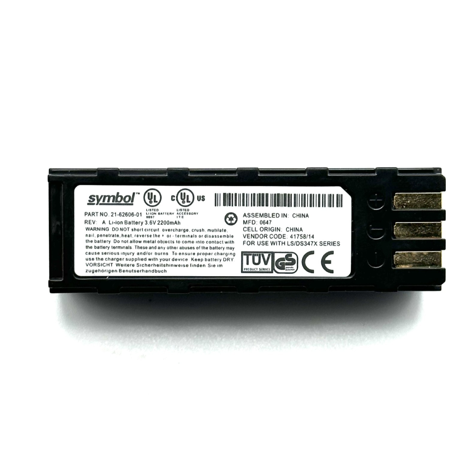 Original Symbol LS3578 DS3578 LS3478 Barcode Scanner Battery 21-62606-01