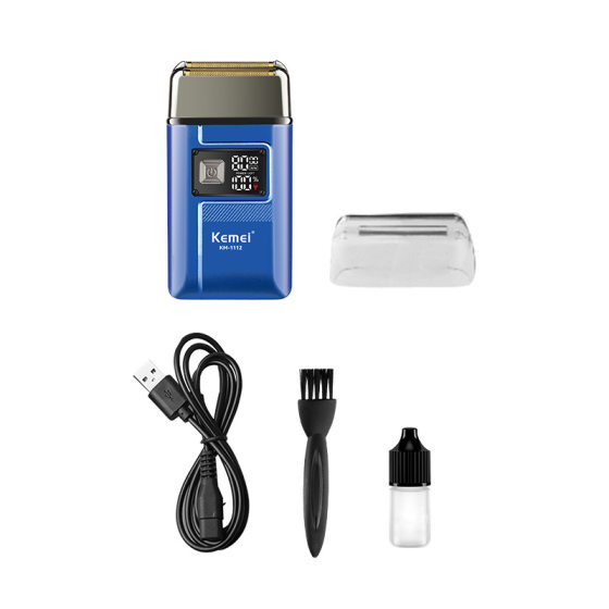 Kemei Electric Shaver Km-1112 Reciprocating Bald Head Artifact Beard Knife Lcd Digital Display Shaver