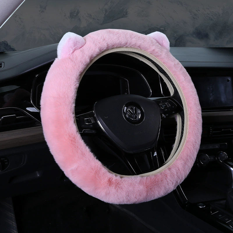 Трансграничная Имитация меха кролика рекс ухо крышка рулевого колеса автомобиля плюшевая ручка Крышка зима теплая универсальная эластичная крышка ручки автомобиля