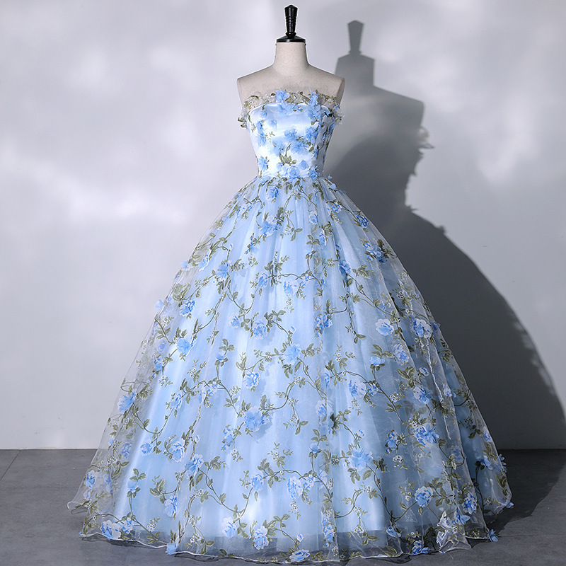 Colorful Evening Dress for Women, French Princess Tutu Skirt, Photography Street Photography, Light Wedding Dress, High-End Art Exam Dress