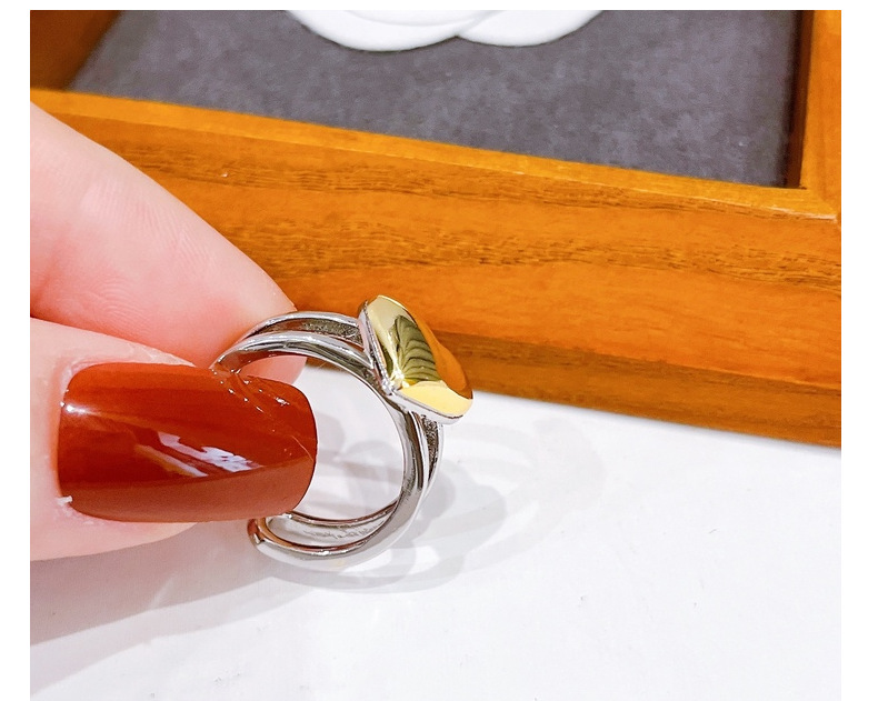 Sweet Heart Shape Copper Plating Open Ring 1 Piece