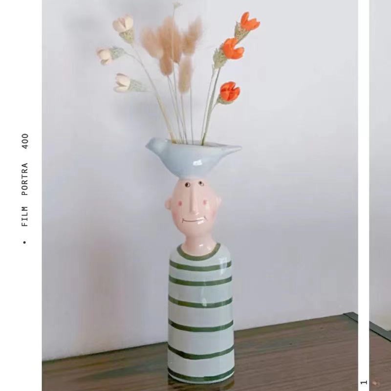 Decoración de ornamentación vasos de flores cerámicas creativas personalidades encantadoras nórdicas hidropónicas caseras balcón de flores secas