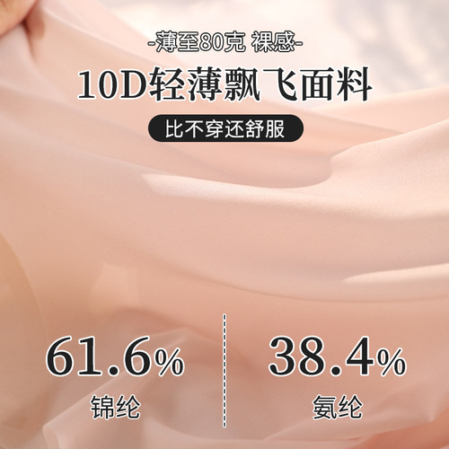 Invisible Peach Butt Ice Silk Underwear for Women - Summer, Teenage Girls, Antibacterial, Pure Cotton, G-String Style, Silk Antibacterial gusset