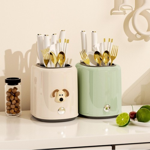 Self-designed cream style multifunctional chopstick cage storage box rack retro kitchen tableware drain storage tube