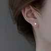 s925 Sterling Silver Asymmetry star Moon Ear Studs Simplicity ins Pierced ears Small Sleep Jewelry