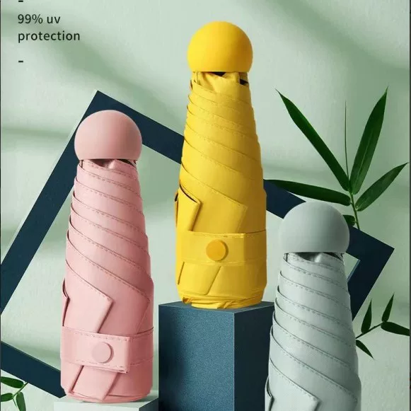 Small capsule, umbrella solar-powered, sun protection