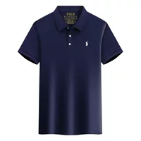 Поло с коротким рукавом POLO, мужское, вышитый логотип лошади, летний стиль