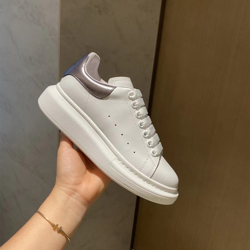 Classic Genuine Leather Mcqueen White Sneakers High-End Korean Version Versatile Casual Sports Shoes for Women Low-Top Hidden Height Increase Thick-Soled Shoes Classic Genuine Leather Mcqueen White Sneakers High-End Korean Version Versatile Casual Sports Shoes for Women Low-Top Hidden Height Increase Thick-Soled Shoes