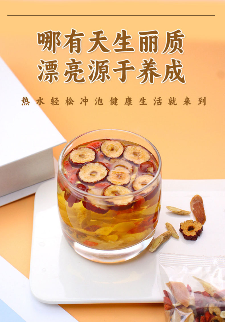 Red Ginseng & Ophiopogon Herbal Tea Blend (Hong Shen Mai Dong Yin) — Goji, Jujube & Astragalus Sachets key features