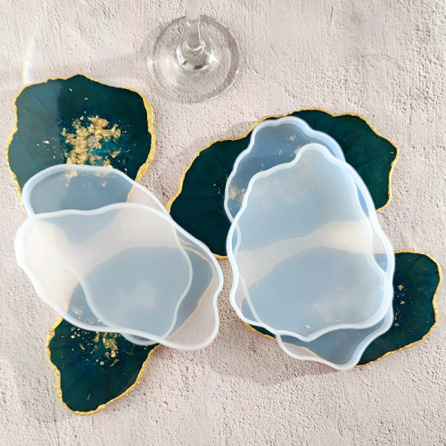 DIY special-shaped coaster mold crystal glue mold tray irregular cloud fruit plate base silicone mold