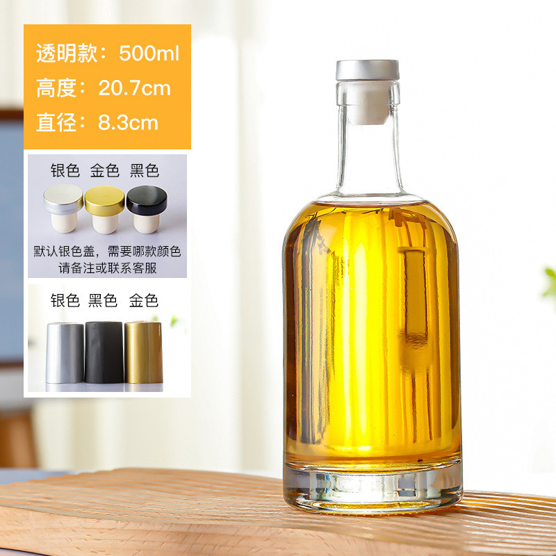 500 ml de boca plana; transparente