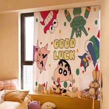 北歐ins卧室宿舍家用簡易魔術貼窗簾布粘貼免打孔遮光庫存清代發