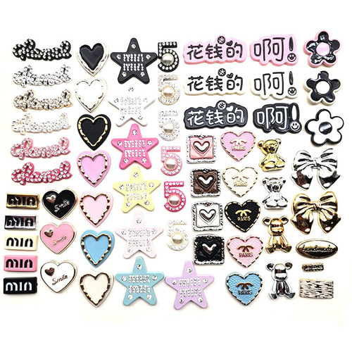 Colorful letter necklace bow bear star DIY small orchid plastic accessories headband hair clip phone case decoration sticker