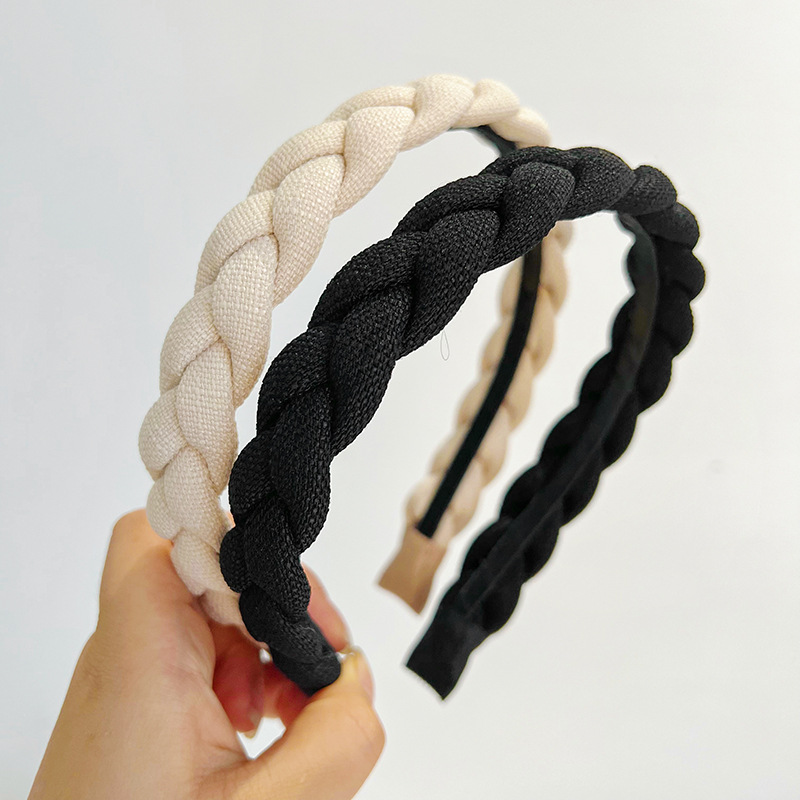 Korean Autumn/Winter Solid Color Retro Charm Knotted Hairband Headwear 2022 New Style Hairband F032
