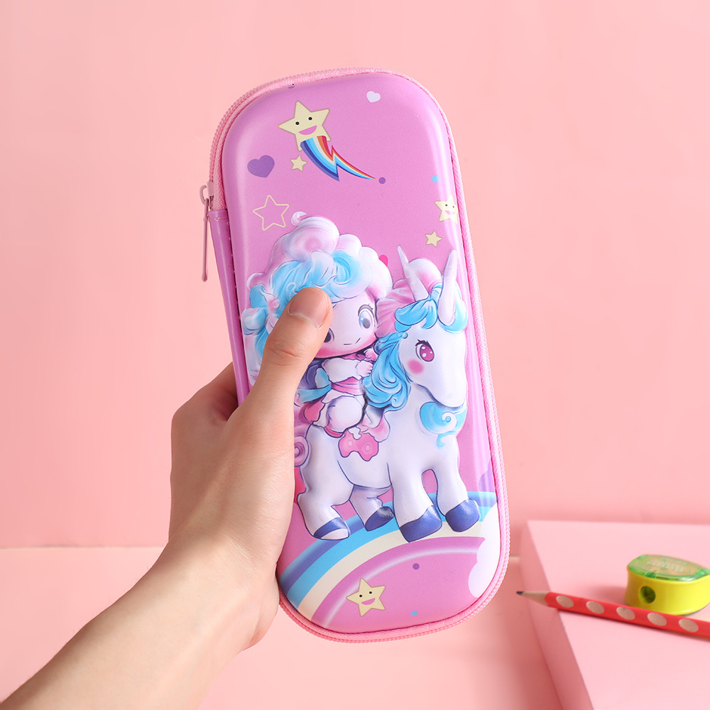 Caja de papelería de dibujos animados, niños lindos, estudiantes, niños y niñas, bolsa de papelería, caja de lápices de gran capacidad, bolsa de lápices tridimensional al por mayor