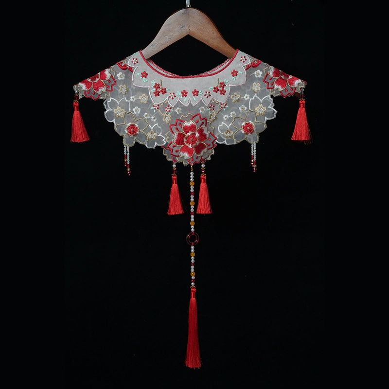 Красное свадебное платье в стиле ханьфу с цветочным узором и бахромой, в национальном стиле, для выпускного вечера, новинка 2025 года, модное свадебное платье в новом китайском стиле