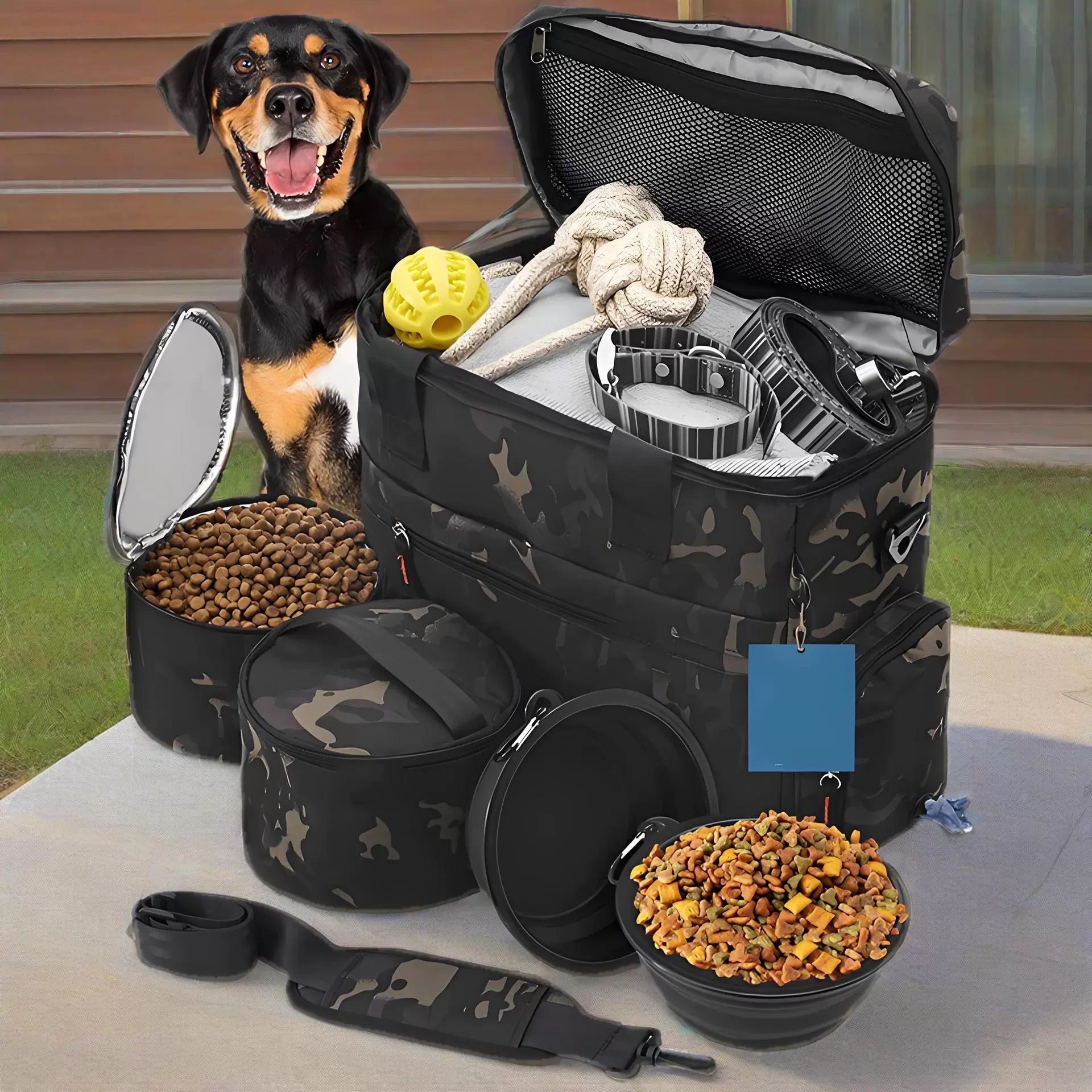 Набор многофункциональных сумок для животных с камуфляжным принтом, большой вместимости, портативный, для путешествий, горячая распродажа за рубежом