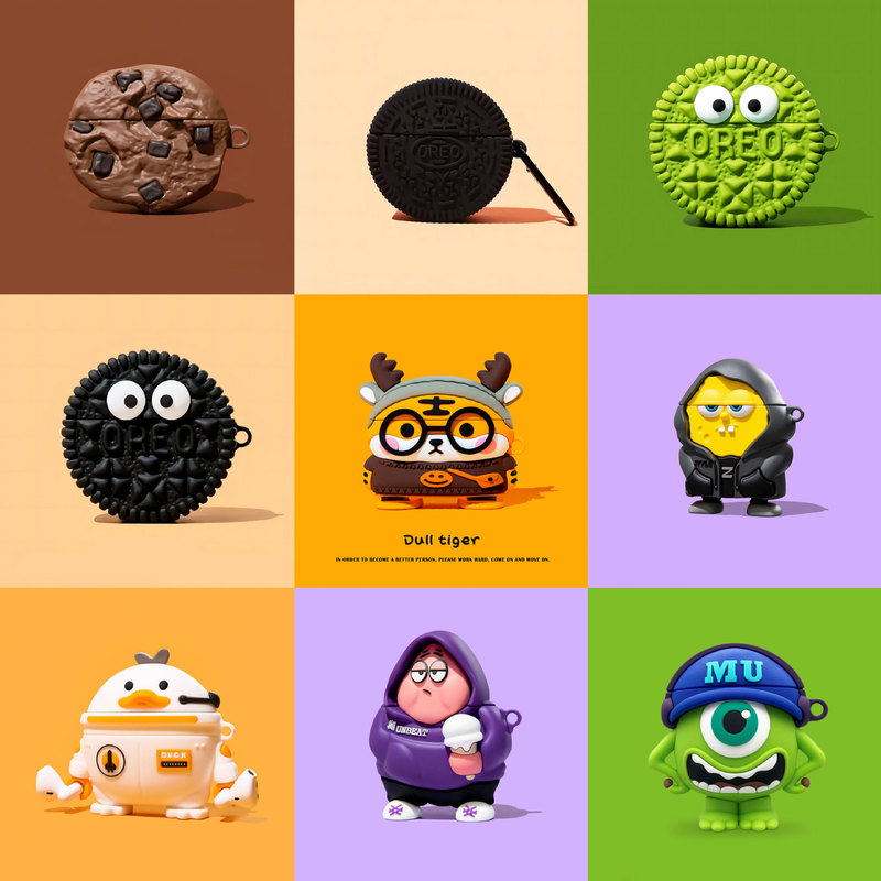 Applicable to airpods wireless Bluetooth headset protective case creative cartoon silicone Apple 2 generation silicone drop-resistant soft case