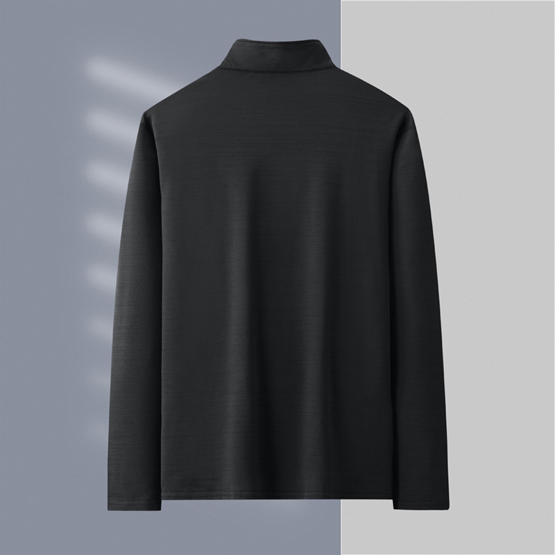 Maglietta a maniche lunghe con colletto alto e asciugatura rapida da uomo alla moda, felpa con cappuccio autunnale, allenamento elasticizzato, corsa sportiva, mezza_voghion.com