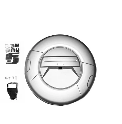 Spare Tire Cover, Spare Tire | Spare wheel cover - spare-tire-rim-small-round-cover-silver-with-letter-sticker