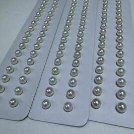 6-6.5高品质珍珠akoya正圆几乎无暇小耳钉白亮光粉光18Ｋ厚金款针