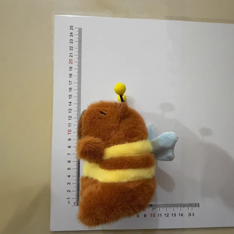超萌抽拉可动小蜜蜂卡皮巴拉毛绒玩具挂件水豚公仔玩偶批发|undefined