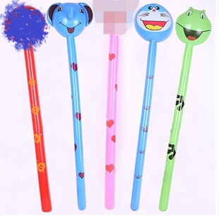 PVC children inflatable toy animal head long stick wholesale inflatable long stick animal stick giraffe ground push gift