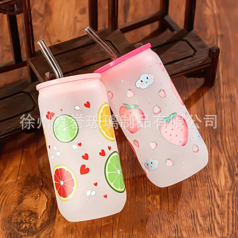 Taza de coke transfronteriza de 16oz Taza Mason Tapa de bambú Taza de lata Tapa de plástico a prueba de moho Tapa de vidrio de paja Resistencia a altas temperaturas