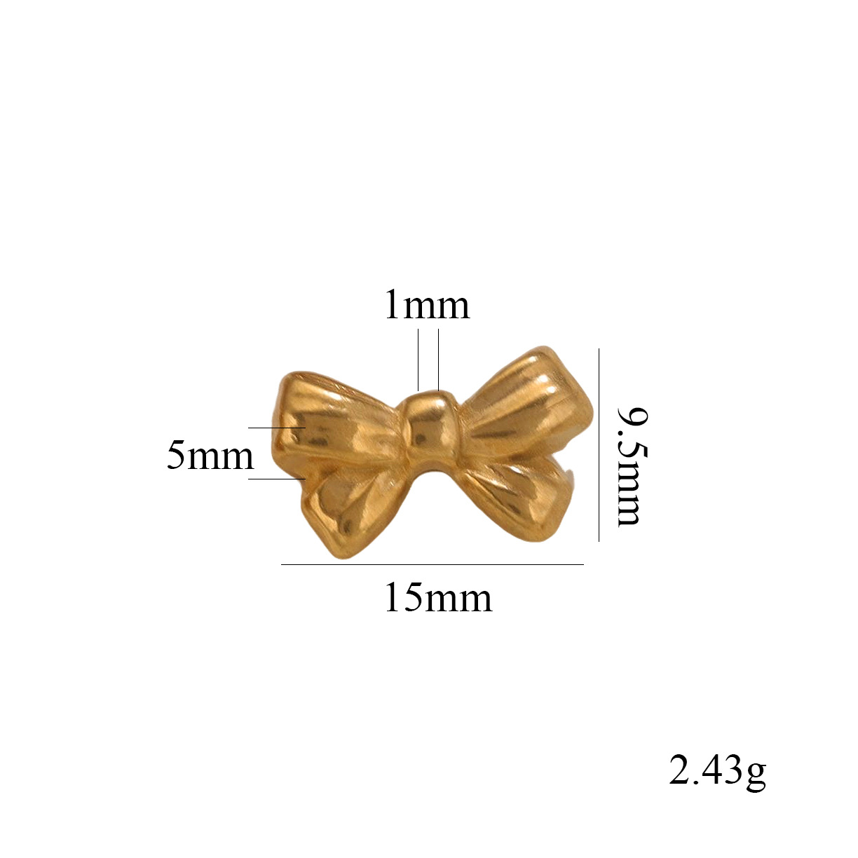 Acero inoxidable transfronterizo agujero recto fundición arco DIY material perlas pendientes para el cabello collar impermeable joyas chapadas en oro