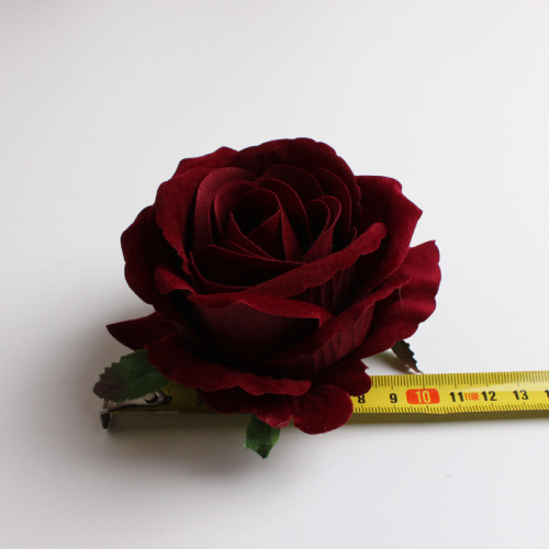 Simulation craft velvet rose gift box flower head flower silk flower corsage flower arrangement large flower headdress wedding decoration wholesale