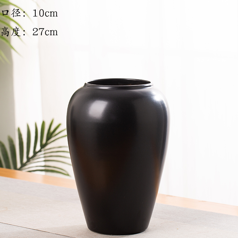 Jingdezhen nuevo jarrón de cerámica china planta maceta de flores de cerámica vintage flor seca sala de estar decoración moderna simple estricta