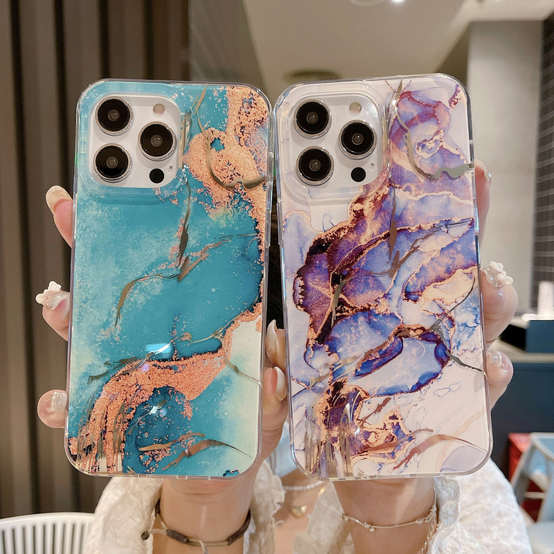 iPhone17携帯電話用ガラス大理石ケースは、Apple 16/14/15ProMaxに適しており、金箔押し加工が施されており、国境を越えて販売されています。|undefined